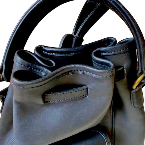 VINTAGE COACH Black Leather Sling Knapsack Backpack COMES WITH: COA, Dust Bag - Picture 12 of 13